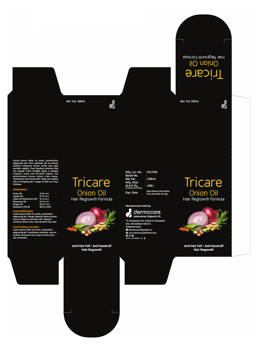 Tri Care Onion Oil Packaging Design – Zector inc